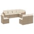 Juego de sofás de jardín con cojines beige 8 pzas ratán