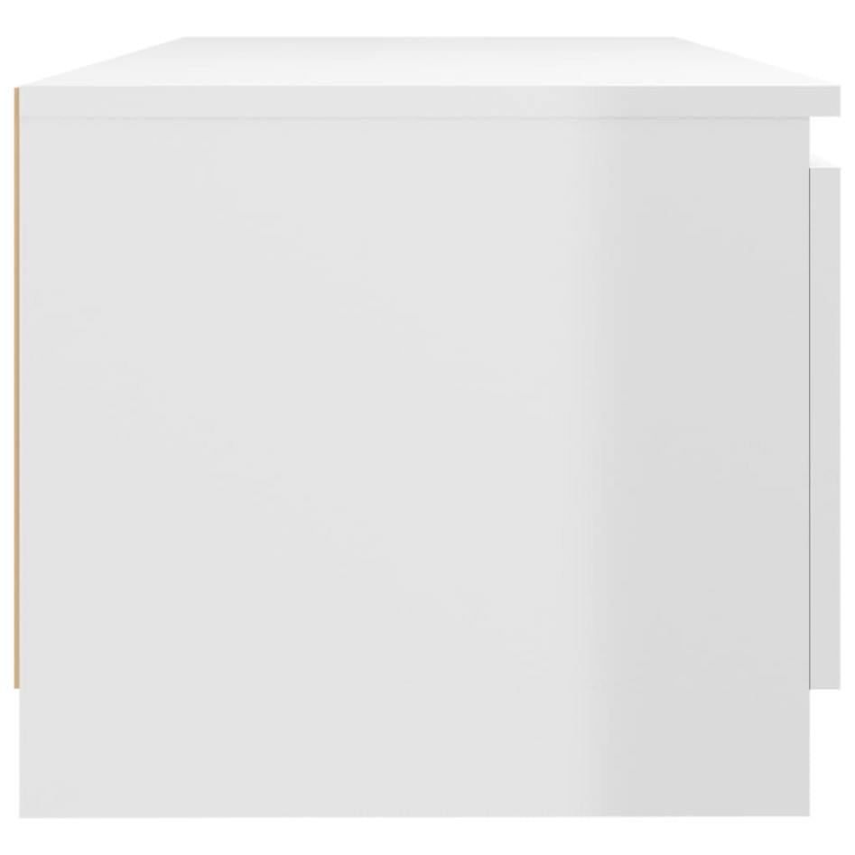 Mueble de TV con luces LED blanco brillante 140x40x35,5