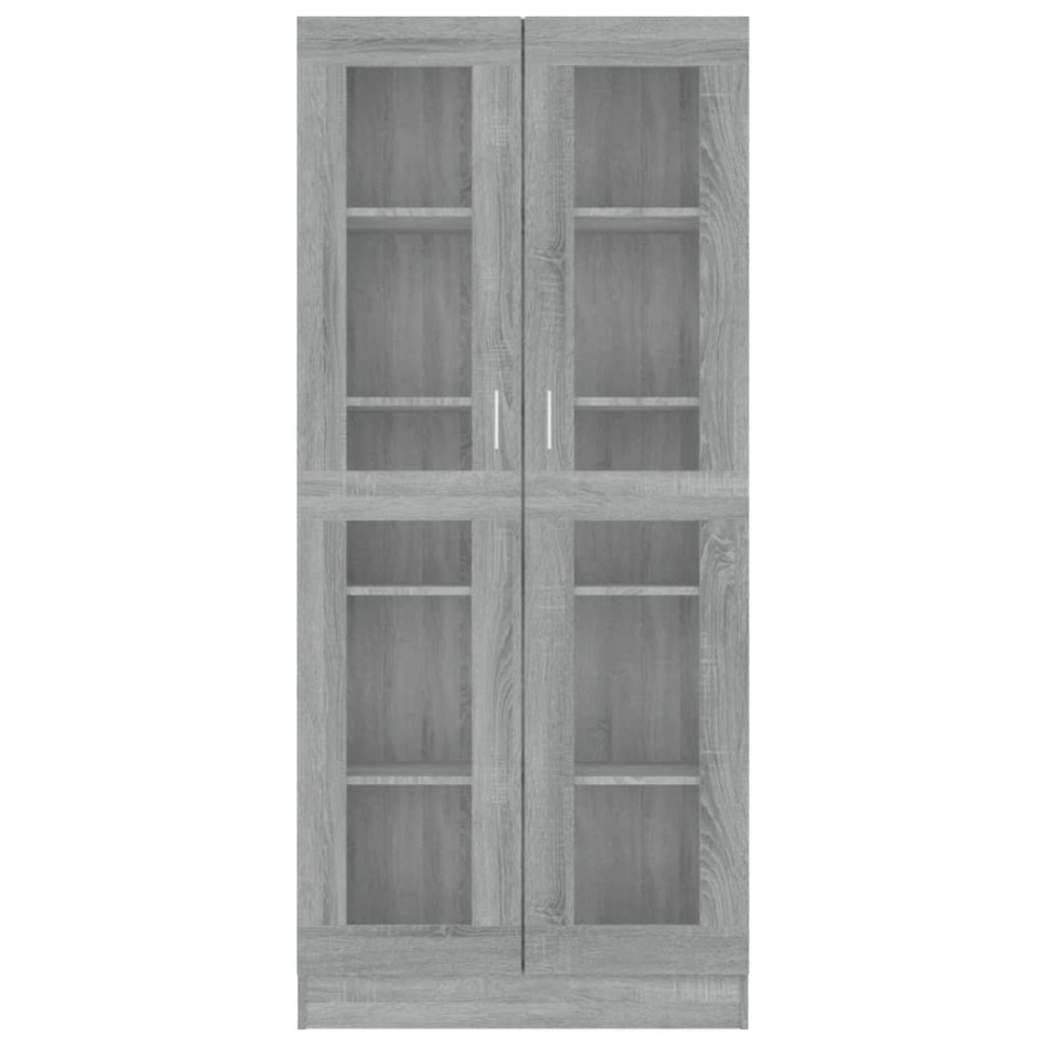 Vitrina de madera contrachapada gris sonoma 82,5x30,5x185,5