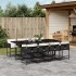 Set de comedor de jardín 9 pzas y cojines ratán sintético
