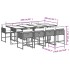 Set de comedor de jardín 9 pzas y cojines ratán sintético