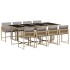 Set comedor de jardín 9 pzas con cojines ratán sintético