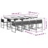 Set comedor de jardín 9 pzas con cojines ratán sintético