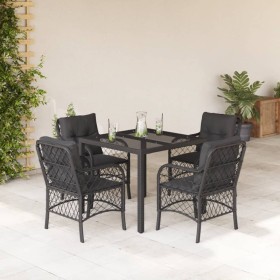 Set de muebles jardín 5 pzas con cojines ratán sintético