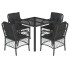 Set de muebles jardín 5 pzas con cojines ratán sintético