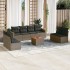 Set de muebles de jardín 9 pzas y cojines ratán sintético