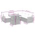 Set de comedor de jardín 7 pzas y cojines ratán sintético