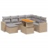 Juego de sofás de jardín con cojines beige 8 pzas ratán