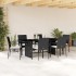 Set de comedor de jardín 7 pzas y cojines ratán sintético