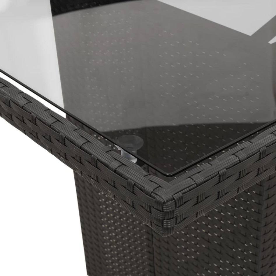 Set de comedor de jardín 7 pzas y cojines ratán sintético