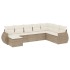 Juego de sofás de jardín con cojines beige 8 pzas ratán