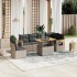 Set de sofás de jardín 7 piezas con cojines ratán PE