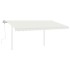 Toldo retráctil manual con luz LED crema 4x3
