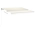 Toldo retráctil manual con luz LED crema 4x3
