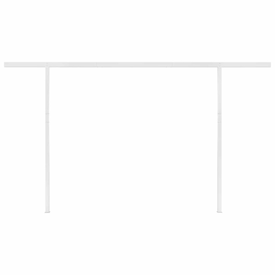 Toldo retráctil manual con luz LED crema 4x3