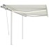 Toldo manual retráctil con luz LED crema 3x2,5