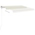 Toldo manual retráctil con luz LED crema 3x2,5