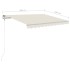 Toldo manual retráctil con luz LED crema 3x2,5