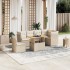 Set sofás de jardín 7 piezas y cojines ratán sintético