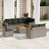 Set de muebles de jardín 9 pzas y cojines ratán sintético