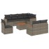Set de muebles de jardín 9 pzas y cojines ratán sintético