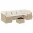 Juego de sofás de jardín con cojines beige 8 pzas ratán