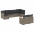 Set de muebles de jardín 9 pzas y cojines ratán sintético