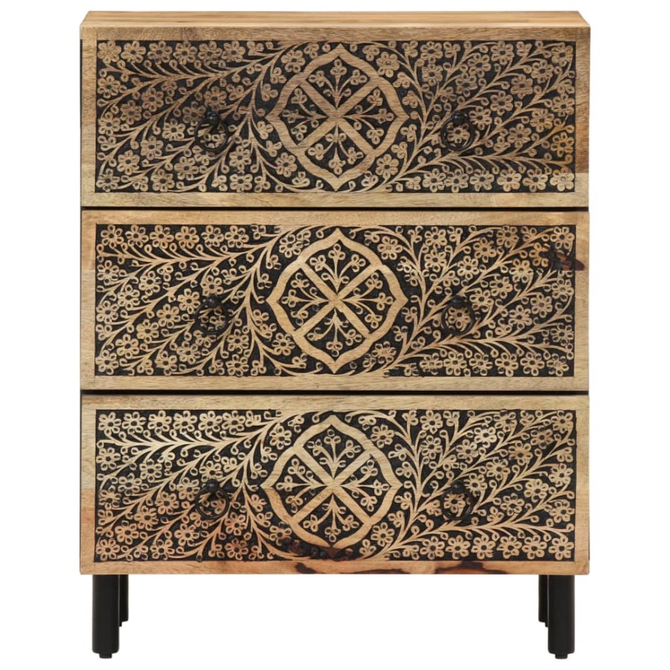 Aparador 2 piezas madera maciza de mango 60x33x75