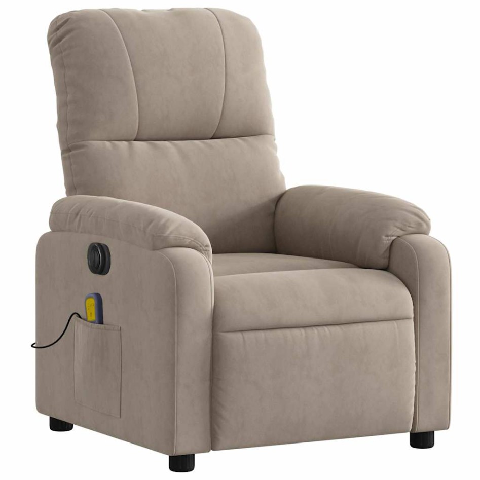 Sillón reclinable masaje eléctrico tela microfibra gris