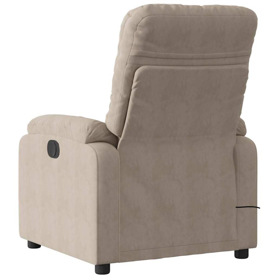 Sillón reclinable masaje eléctrico tela microfibra gris