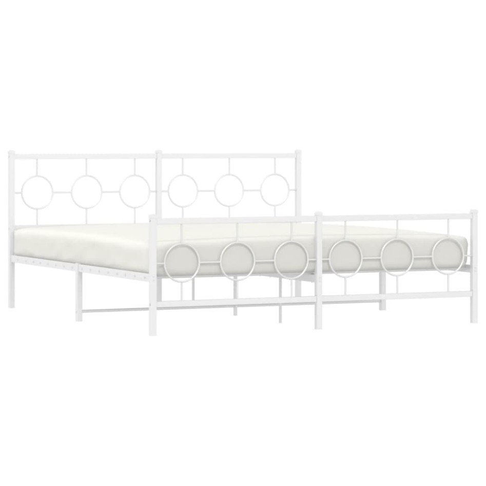Estructura cama sin colchón con estribo metal blanco 183x213