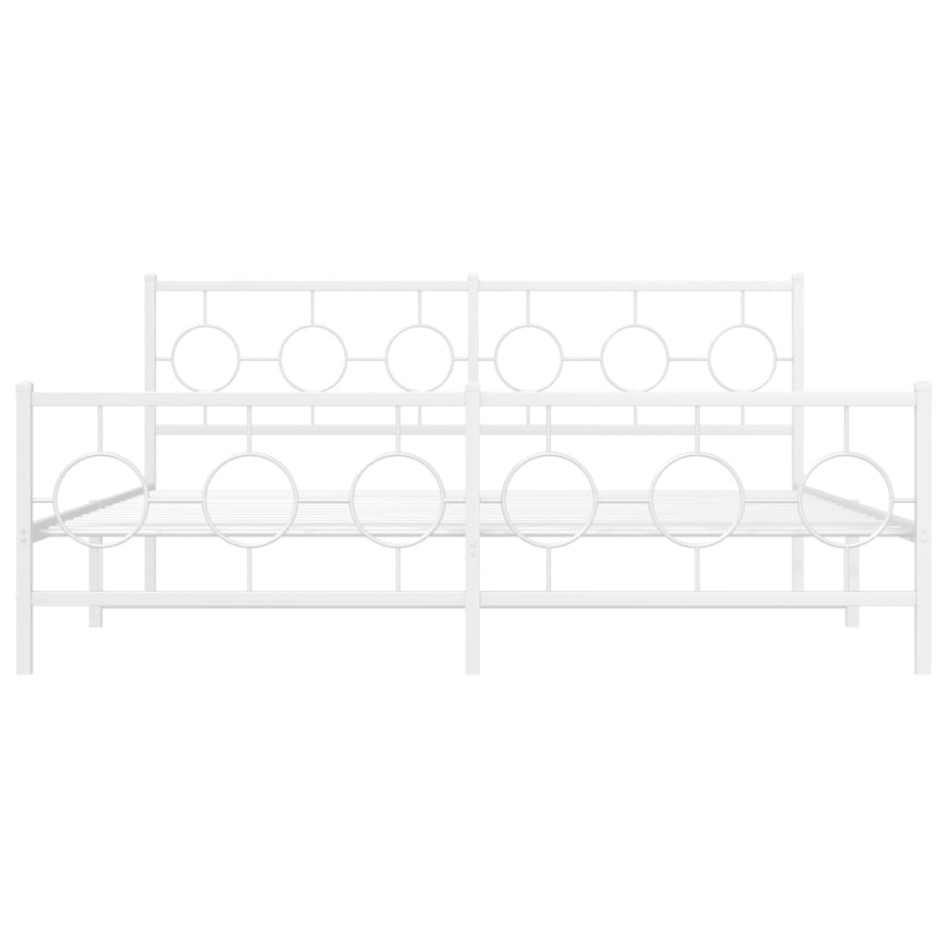 Estructura cama sin colchón con estribo metal blanco 183x213