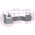 Set comedor de jardín 5 piezas y cojines ratán sintético