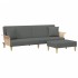 Sofá cama 2 plazas y almohadas taburete terciopelo gris