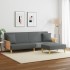 Sofá cama 2 plazas y almohadas taburete terciopelo gris