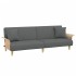 Sofá cama 2 plazas y almohadas taburete terciopelo gris
