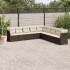 Set de sofás de jardín 9 pzas y cojines ratán sintético