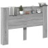 Cabecero de cama con luz LED gris Sonoma 160x16,5x103,5