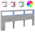 Cabecero de cama con luz LED gris Sonoma 220x17x102