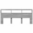 Cabecero de cama con luz LED gris Sonoma 220x17x102