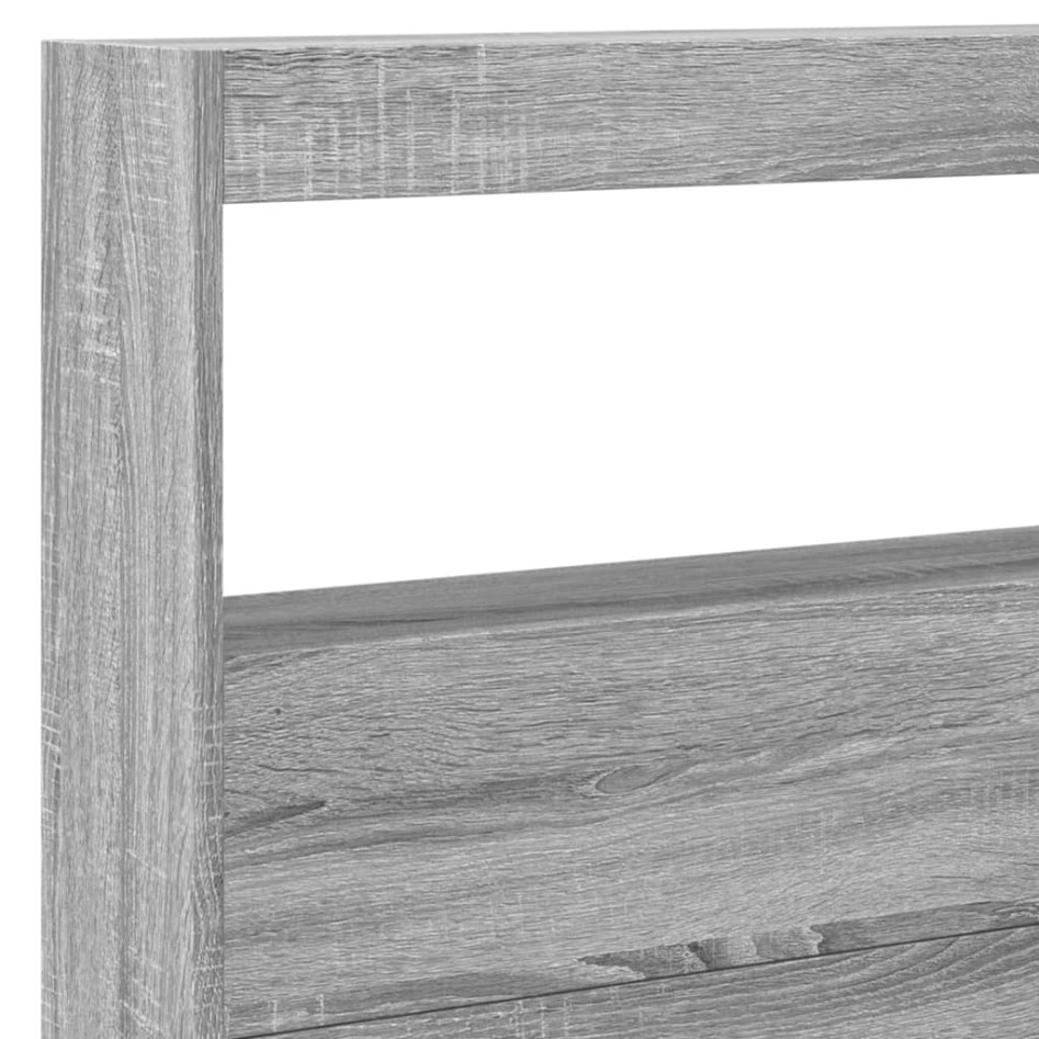 Cabecero de cama con luz LED gris Sonoma 220x17x102