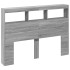 Cabecero de cama con luz LED gris Sonoma 140x17x102