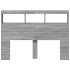 Cabecero de cama con luz LED gris Sonoma 140x17x102