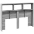 Cabecero de cama con luz LED gris Sonoma 140x17x102