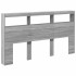 Cabecero de cama con luz LED gris Sonoma 180x17x102
