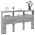 Cabecero de cama con luz LED gris Sonoma 180x17x102