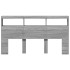 Cabecero de cama con luz LED gris Sonoma 180x17x102
