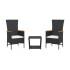 Set comedor de jardín 3 pzas con cojines ratán sintético