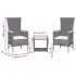 Set comedor de jardín 3 pzas con cojines ratán sintético