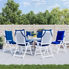 Cojines de silla con respaldo alto 6 uds tela Oxford azul